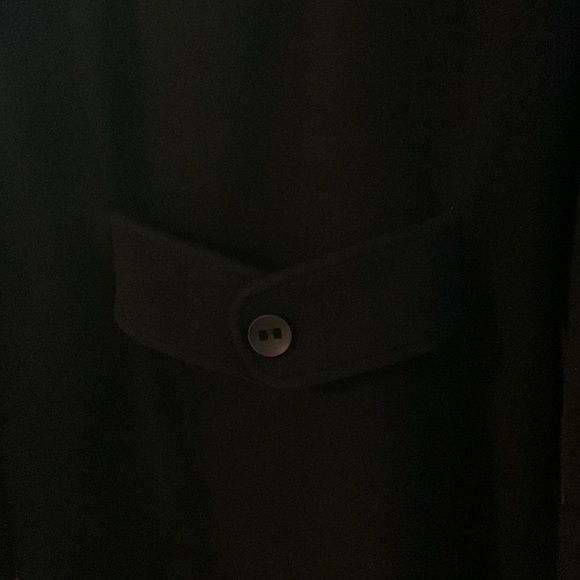 Size 10 Tension Black Wool Coat with Black Satin Lining - Picture 3 of 7